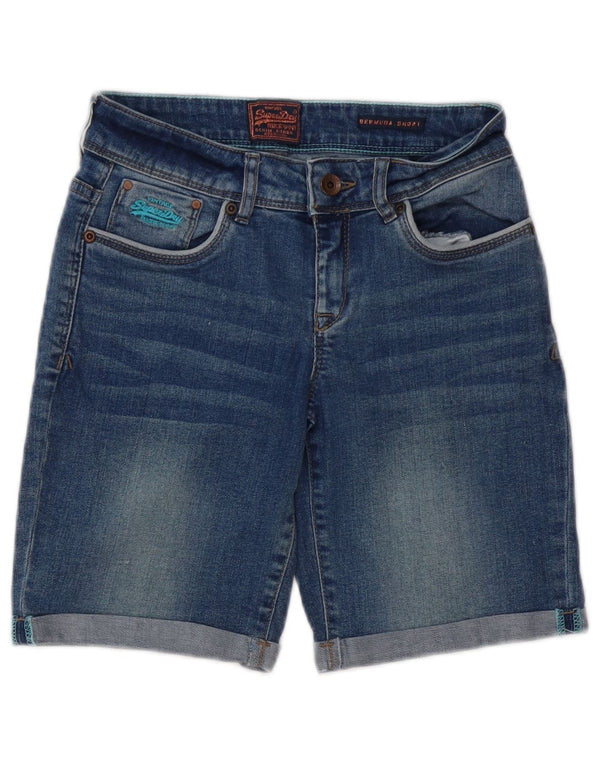 Bermuda da donna in denim SUPERDRY W26 piccolo cotone blu