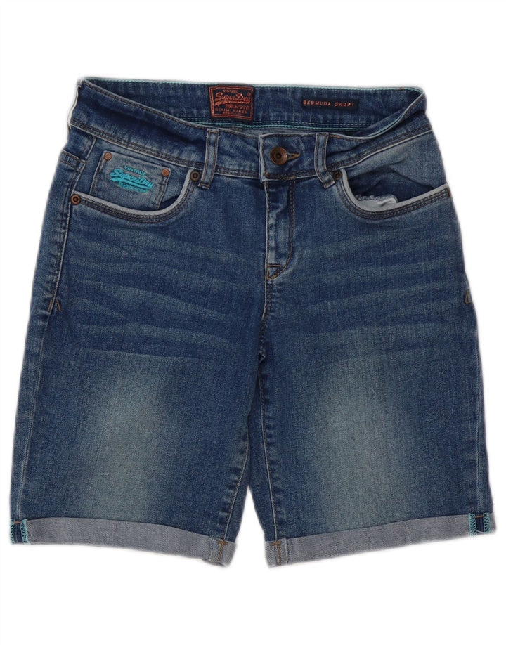 Bermuda da donna in denim SUPERDRY W26 piccolo cotone blu