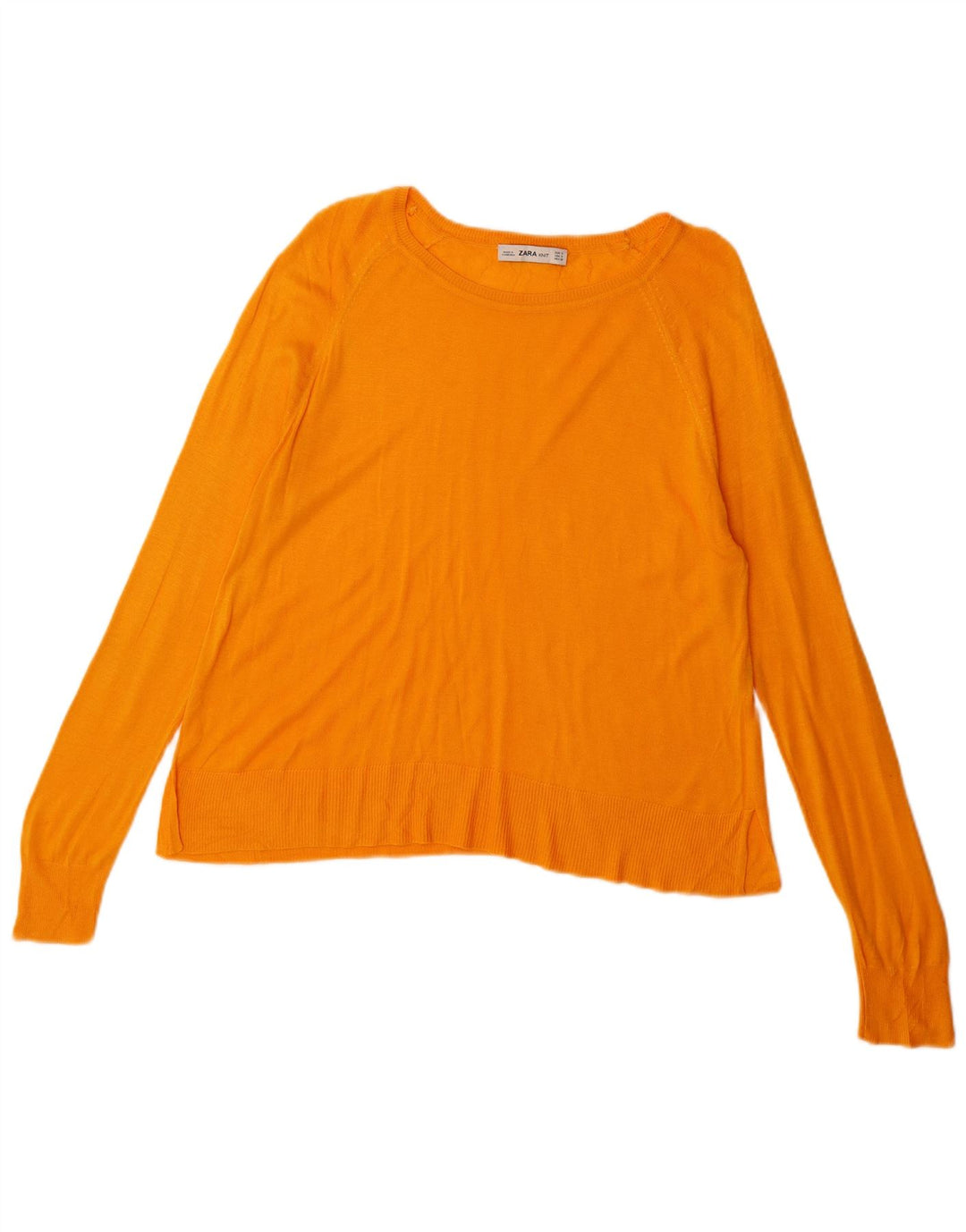 ZARA Womens Boat Neck Jumper Sweater UK 10 Small Orange