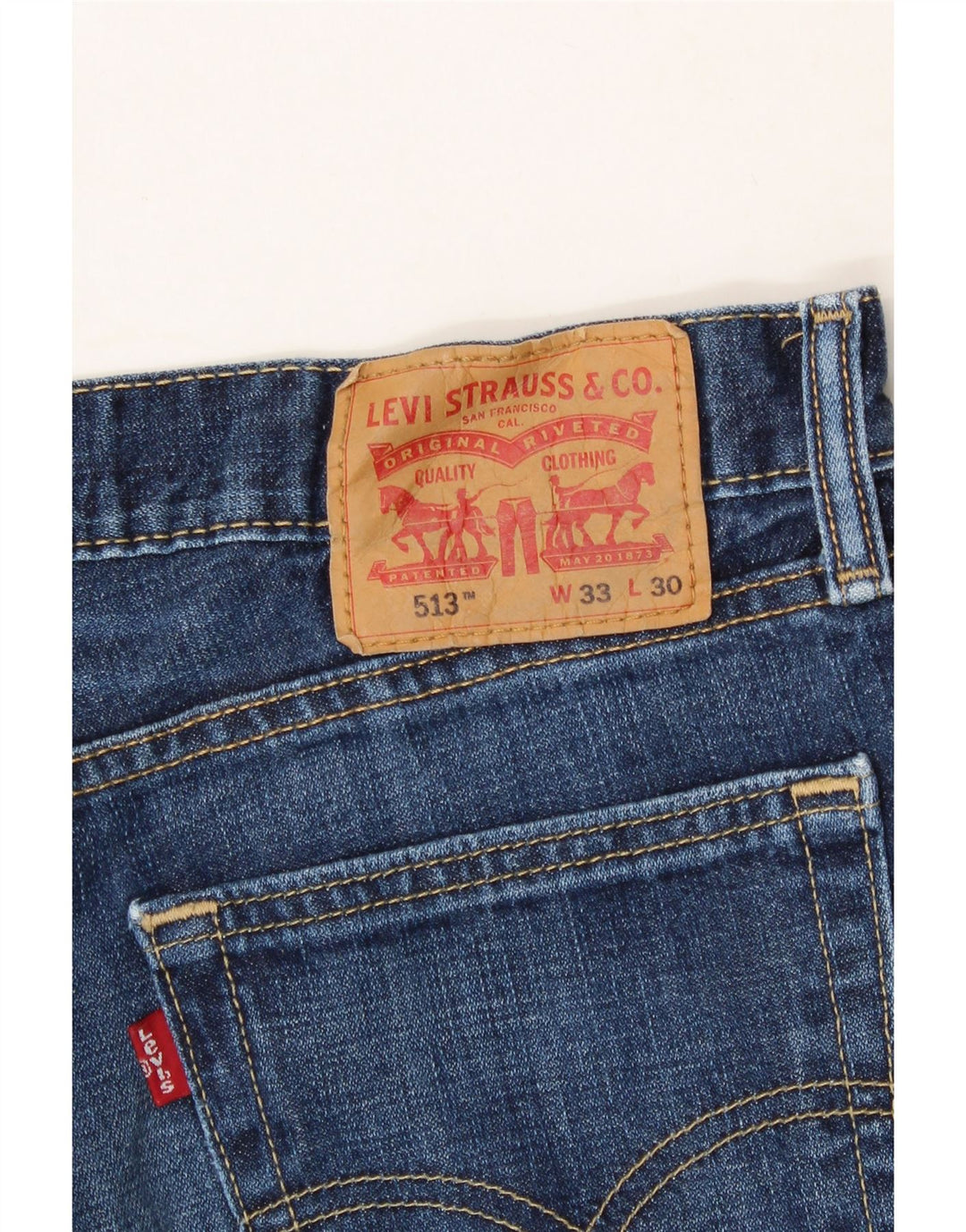 LEVI'S Mens 513 Straight Jeans W33 L27 Blue Cotton Vintage Levi's and Second-Hand Levi's from Messina Hembry 