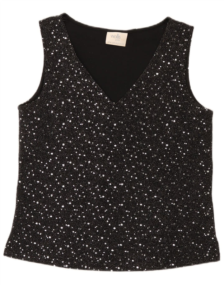 Camicetta senza maniche da donna Wallis UK 14 Nylon maculato nero medio