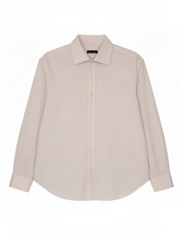 Camicia da uomo Massimo Dutti Taglia 44 17 1/2 XL Gessato bianco