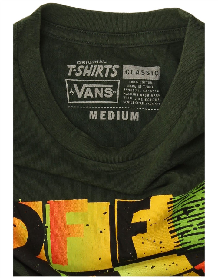 T-shirt grafica classica da uomo di Vans, top in cotone color block verde medio