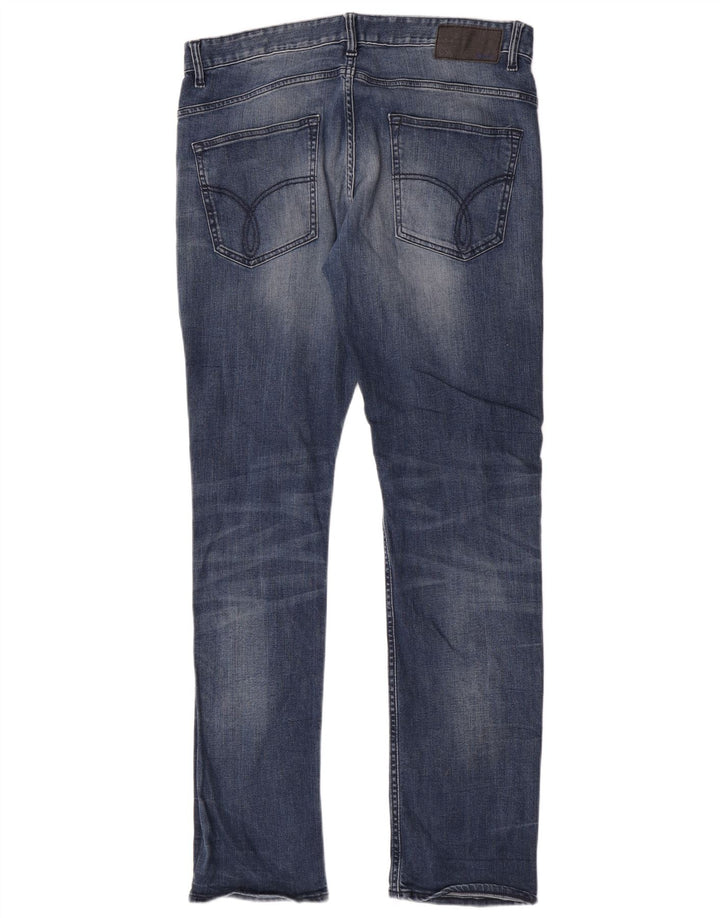 Jeans slim da uomo Calvin Klein W34 L34 cotone blu