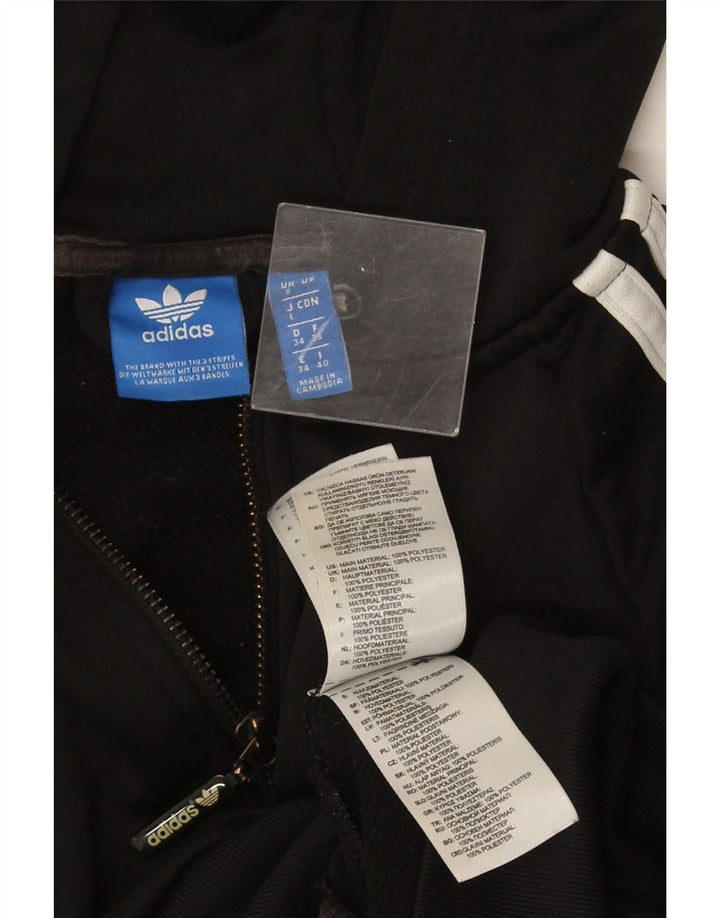 Maglione con cappuccio e zip da donna Adidas UK 8 piccolo poliestere nero
