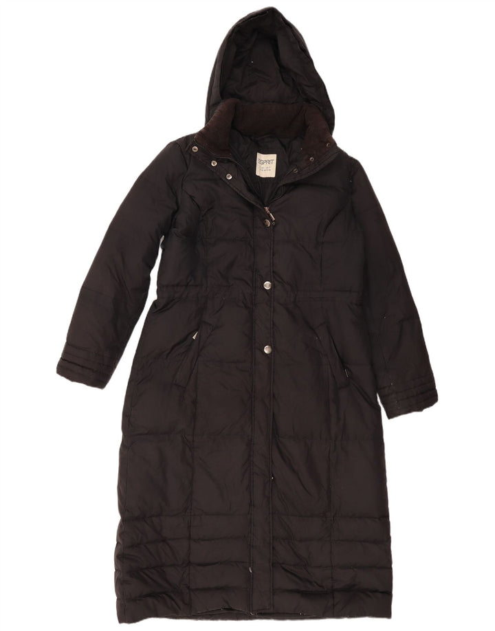 Cappotto imbottito con cappuccio da donna Esprit UK 16 grande nero in poliammide