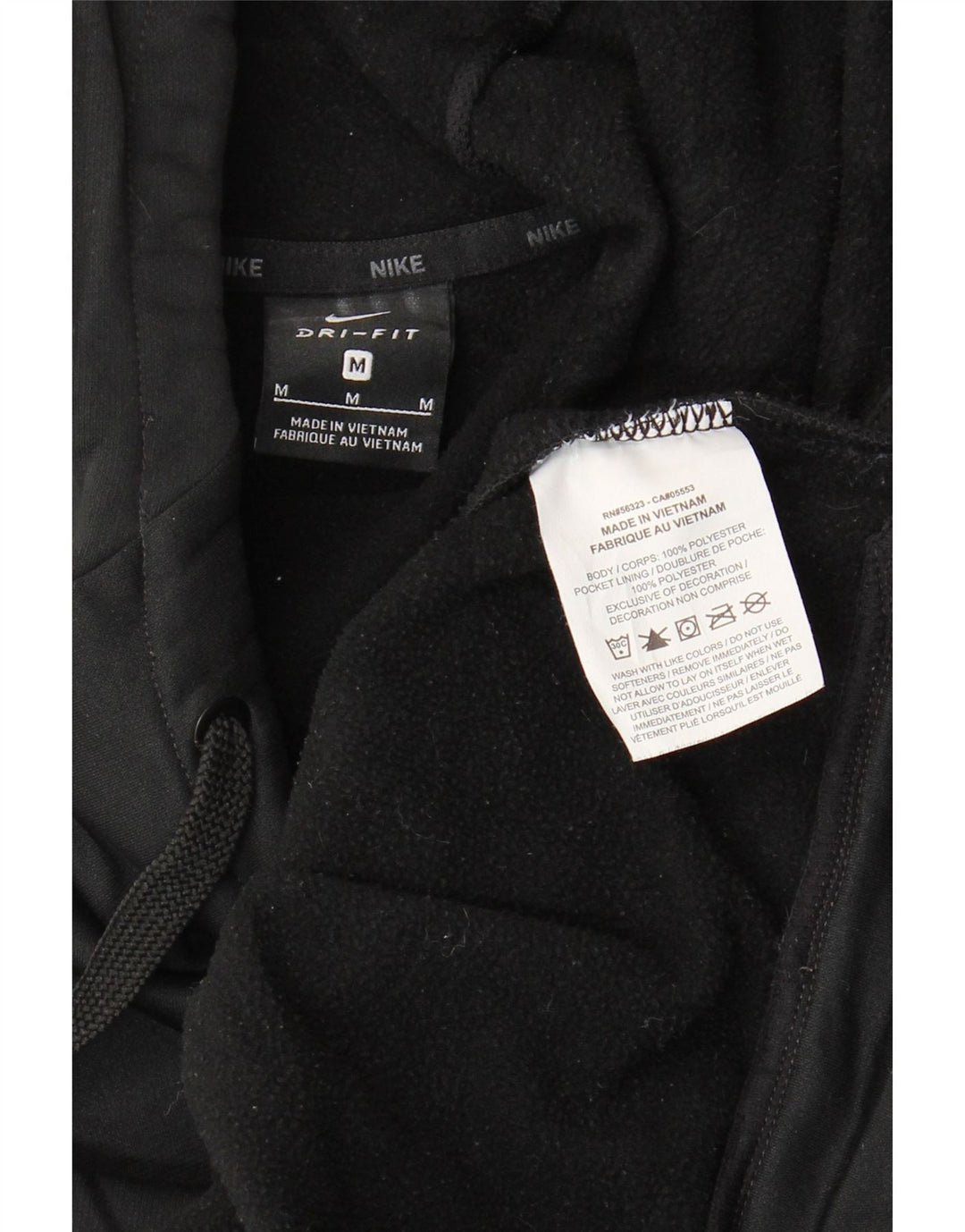 Felpa con cappuccio grafica Nike Dri Fit da uomo, poliestere nero medio