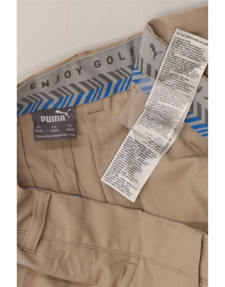 Pantaloni chino slim da uomo Puma W34 L32 poliestere beige