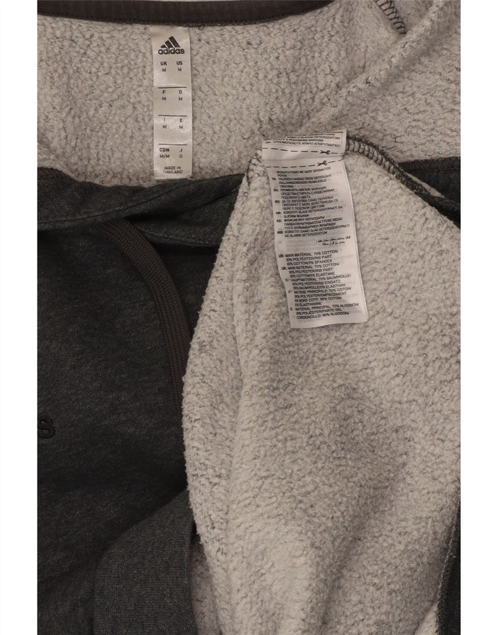 Felpa con cappuccio da uomo ADIDAS in cotone grigio medio