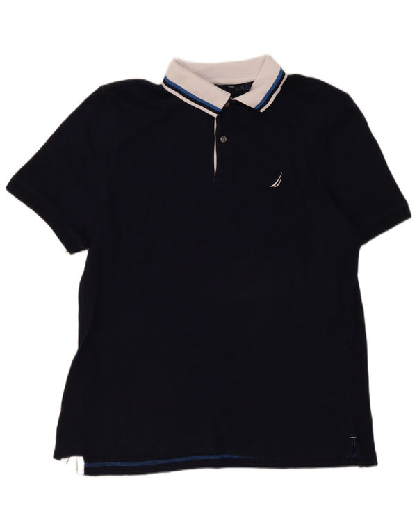 Polo da rugby da uomo Nautica grande in cotone blu navy