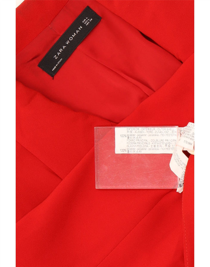 Giacca blazer doppiopetto da donna Zara UK 14 grande poliestere rosso