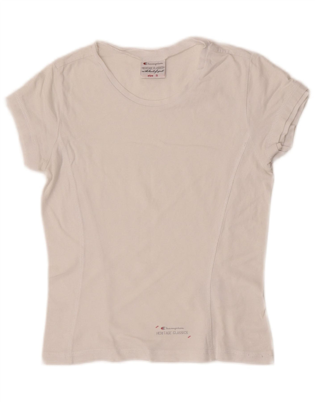 T-shirt corta Champion Heritage Classics da donna UK 8 piccola bianca