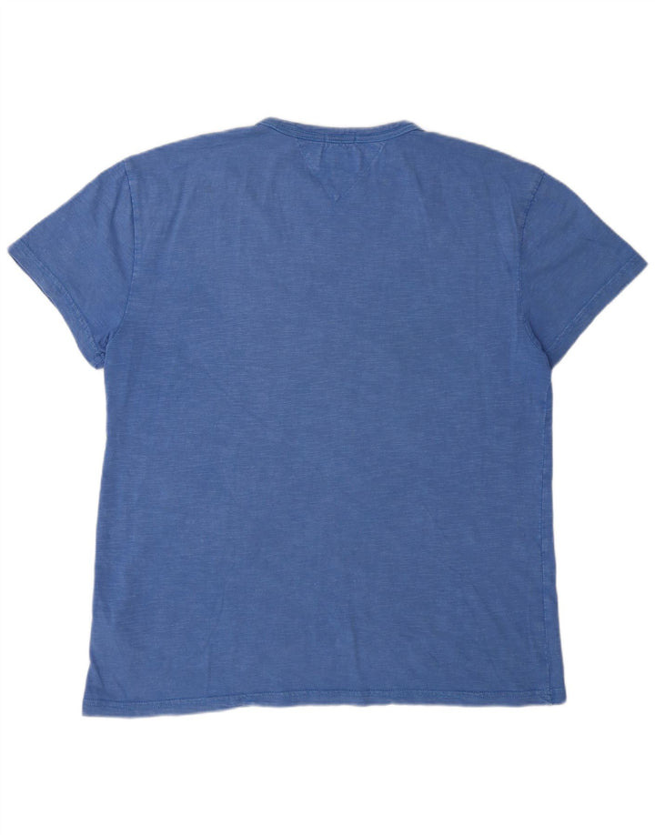 T-shirt grafica da uomo Tommy Hilfiger Top piccola in cotone blu