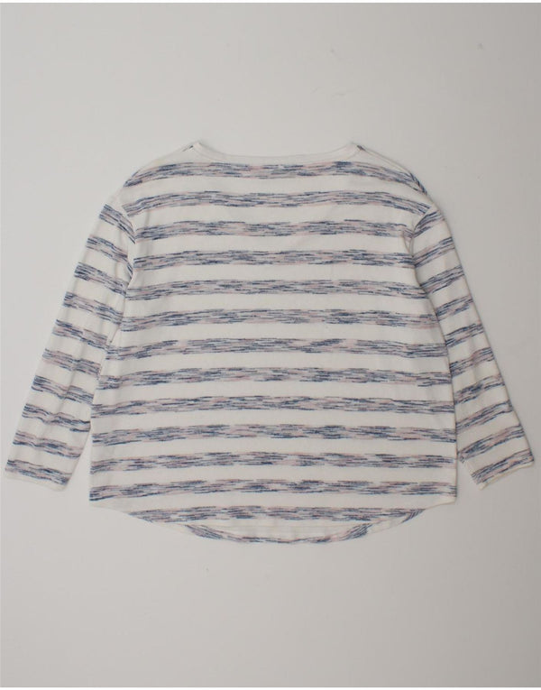 Marks & Spencer Top da donna a maniche lunghe UK 18 XL Viscosa a righe bianche