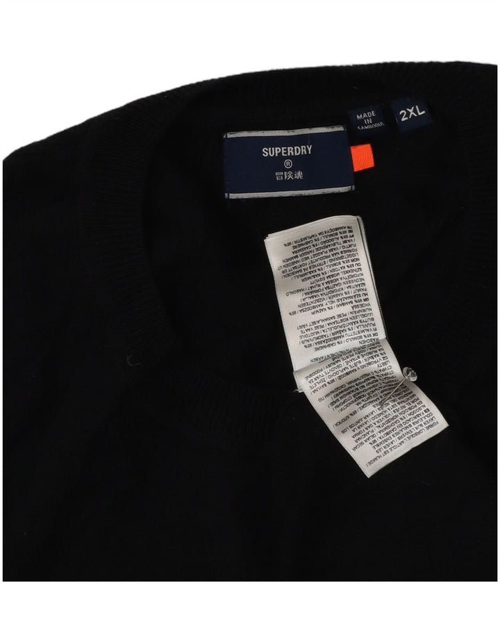 Maglione maglione girocollo da uomo Superdry 2XL cotone nero