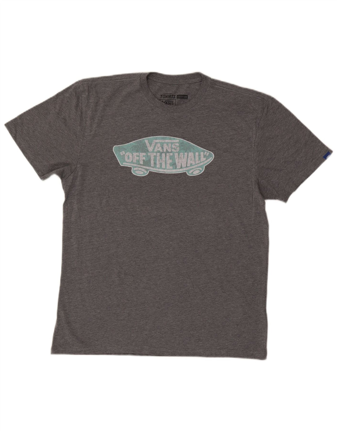 T-shirt grafica personalizzata da uomo Vans, maglietta grande, cotone grigio