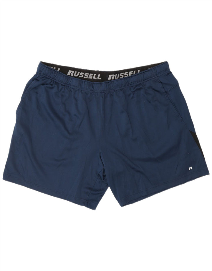 Pantaloncini sportivi da uomo Russell Athletic 2XL poliestere blu navy