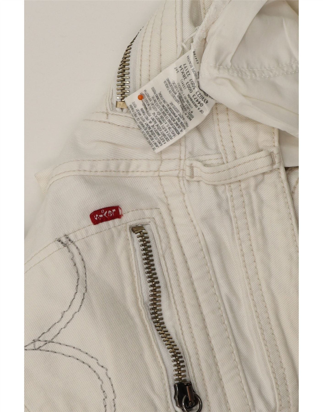 Pantaloncini di jeans da donna LEVI'S W28 cotone bianco medio
