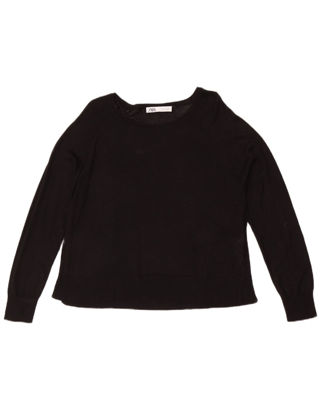 Maglione Zara da donna con scollo a barca UK 14 viscosa nera media