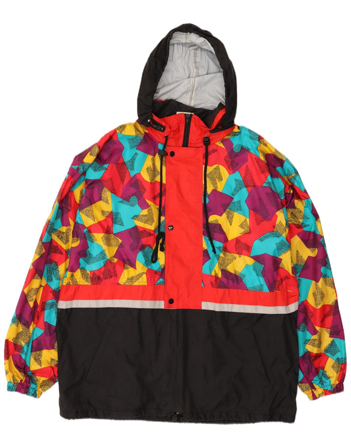 MARCEL CLAIR Giacca antipioggia da uomo con vestibilità ampia e cappuccio UK 38 media nera