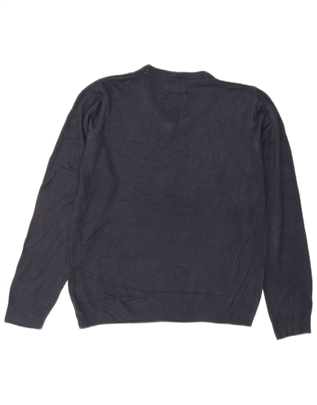 Maglione maglione con scollo a V vestibilità regolare da uomo Marks & Spencer blu navy medio
