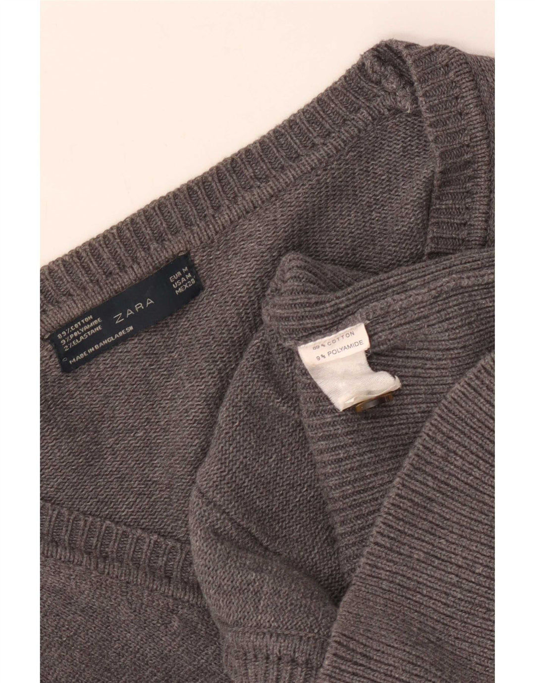 Maglione cardigan da donna Zara UK 12 Cotone grigio medio