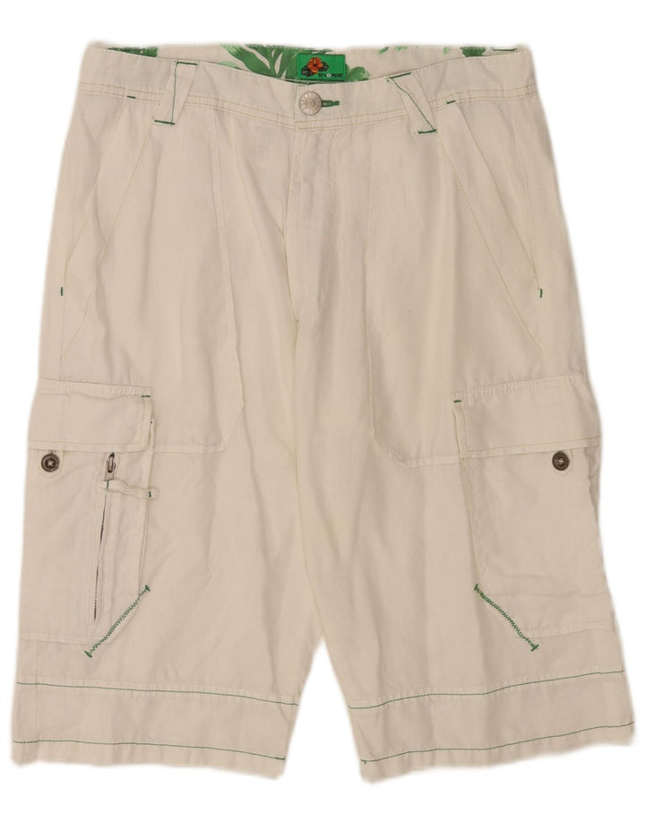 Pantaloncini cargo da uomo Energie W31 lino bianco medio
