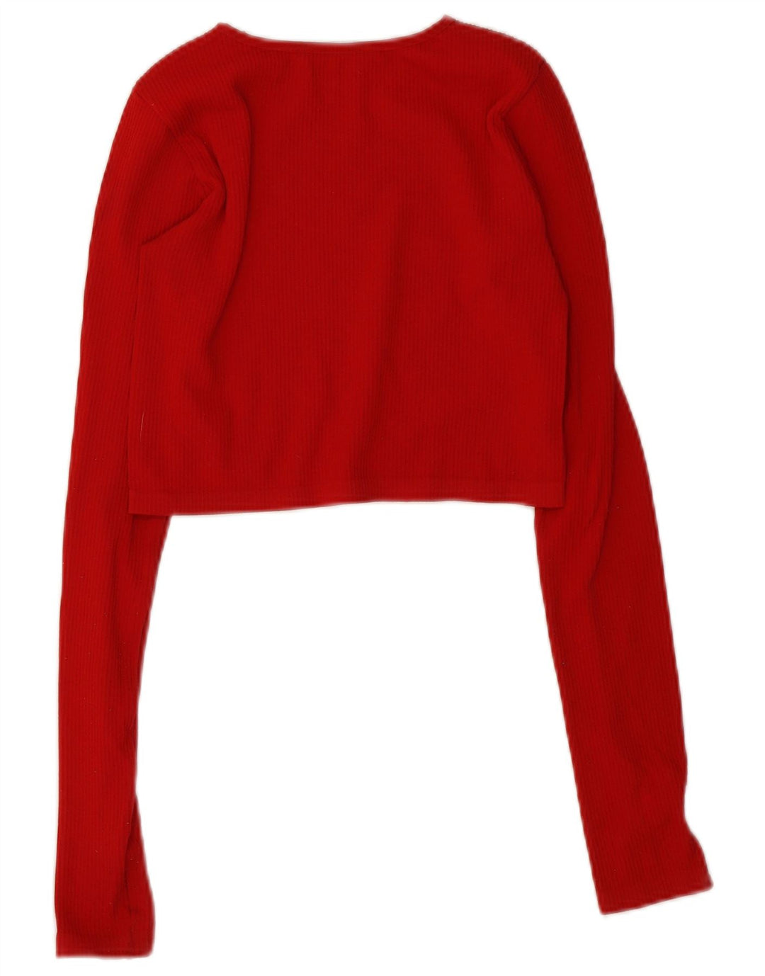 Top corto a maniche lunghe da donna Zara UK 12 rosso medio