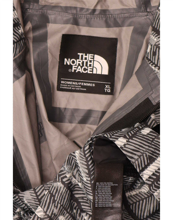 Giacca antipioggia da donna con cappuccio The North Face UK 18 XL Poliestere a righe grigie