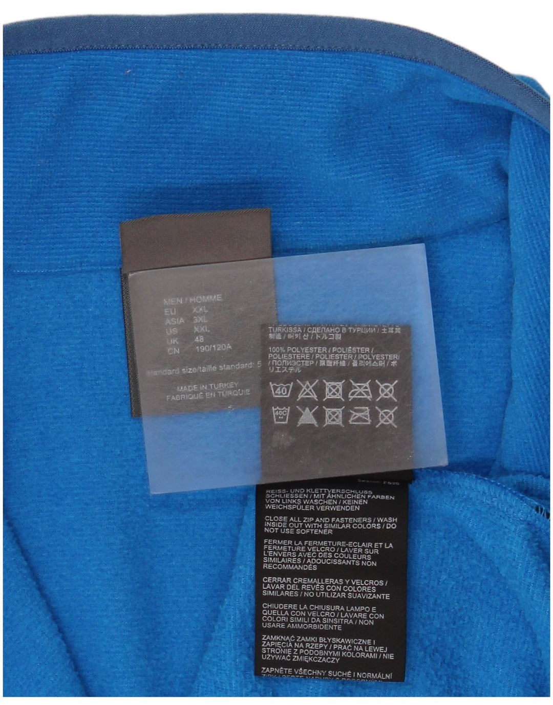Maglione in pile da uomo con collo con zip Jack Wolfskin 2XL poliestere blu
