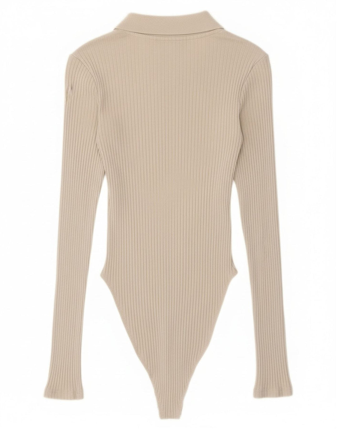 Body a maniche lunghe da donna Zara UK 8 piccolo in cotone beige