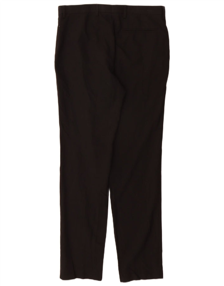 Pantaloni da abito slim fit da uomo Marks & Spencer W32 L33 poliestere nero