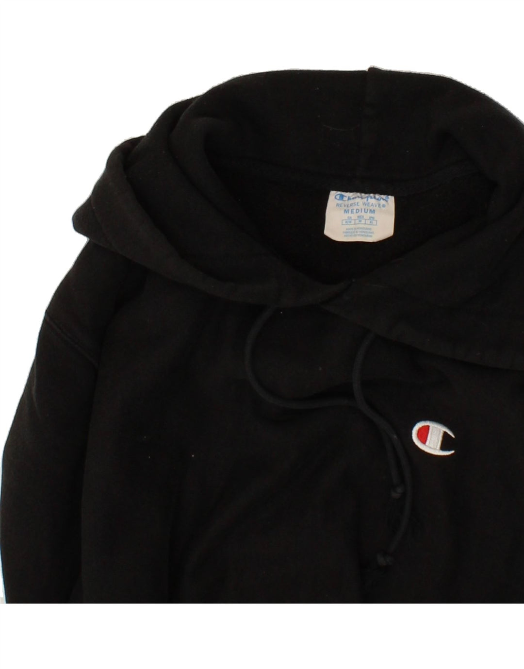 CHAMPION Mens Hoodie Jumper Medium Black Cotton Vintage Champion and Second-Hand Champion from Messina Hembry 