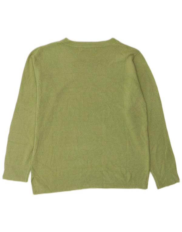 Maglione maglione con scollo a barca da donna Marks & Spencer UK 12 Acrilico verde medio