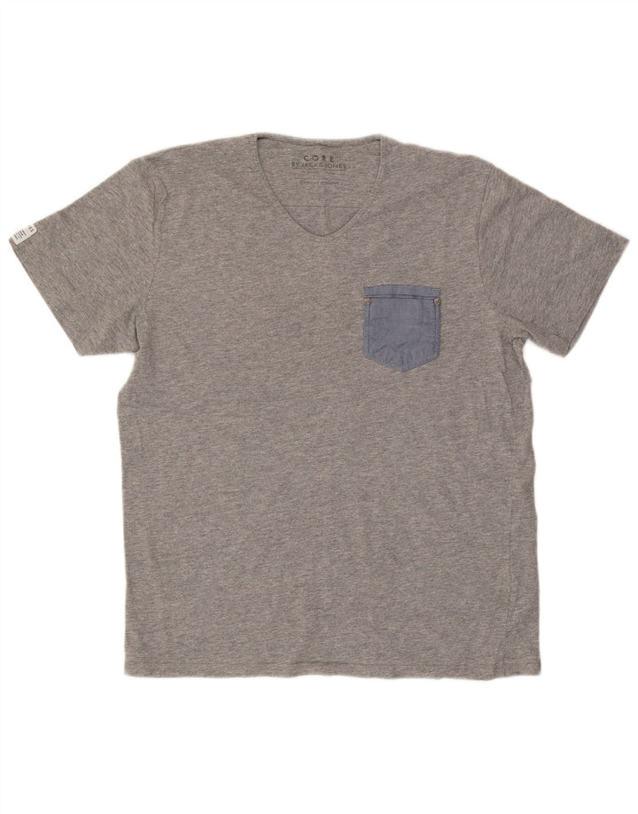 T-shirt da uomo Jack & Jones Top XL grigia chiazzata