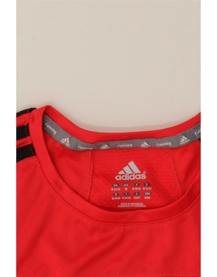 ADIDAS Womens T-Shirt Top UK 12/14 Medium Red Vintage Adidas and Second-Hand Adidas from Messina Hembry 