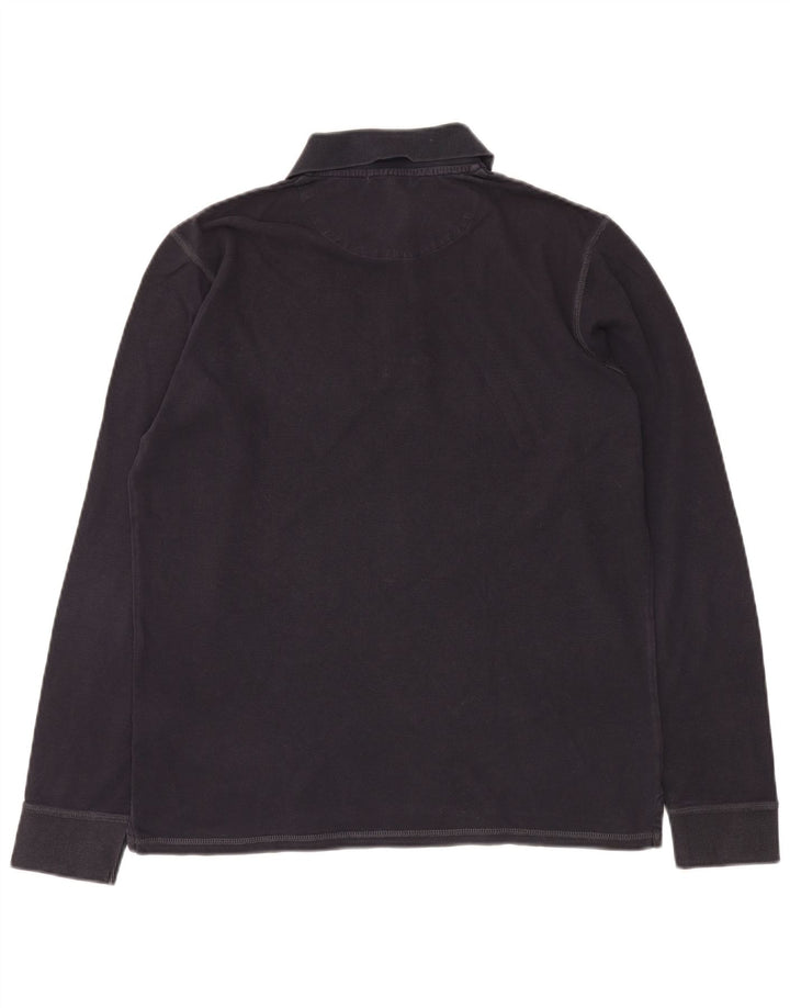 Polo da uomo a maniche lunghe GEOX Respira blu medio medio