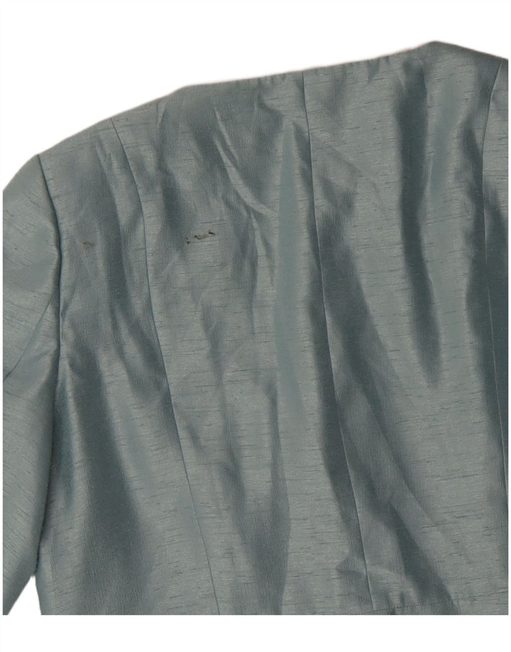 Giacca blazer corta da donna con maniche a 3/4 Jacques Vert UK 16 grande in viscosa blu