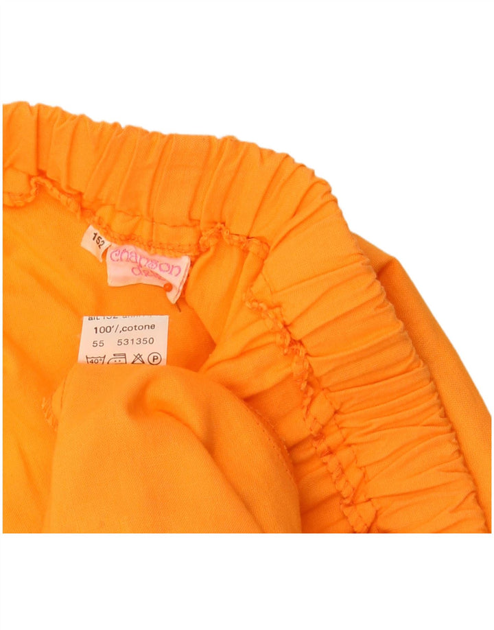 Gonna a trapezio per ragazze VINTAGE 12-13 anni W30 in cotone arancione