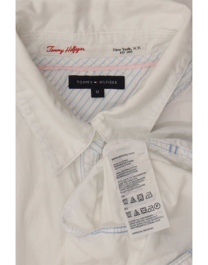 Camicia da donna Tommy Hilfiger US 12 Large in cotone bianco