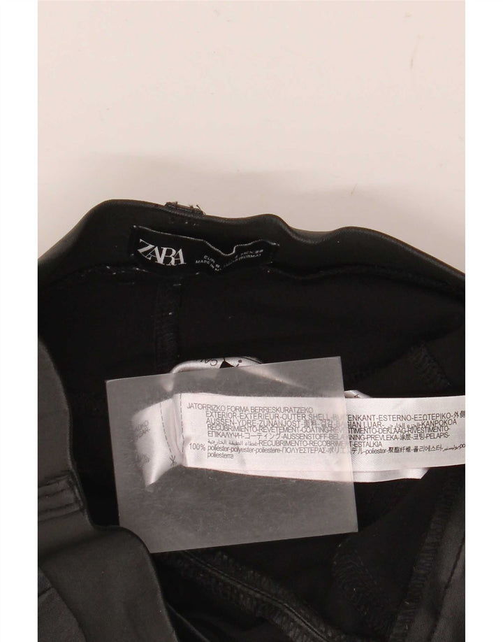 Leggings Zara da donna in ecopelle piccoli W26 L30 poliestere nero
