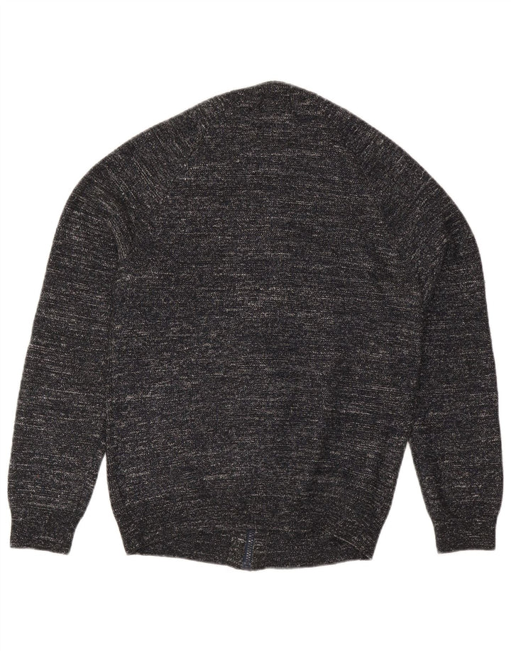 Maglione cardigan da uomo Marks & Spencer piccolo poliestere chiazzato nero