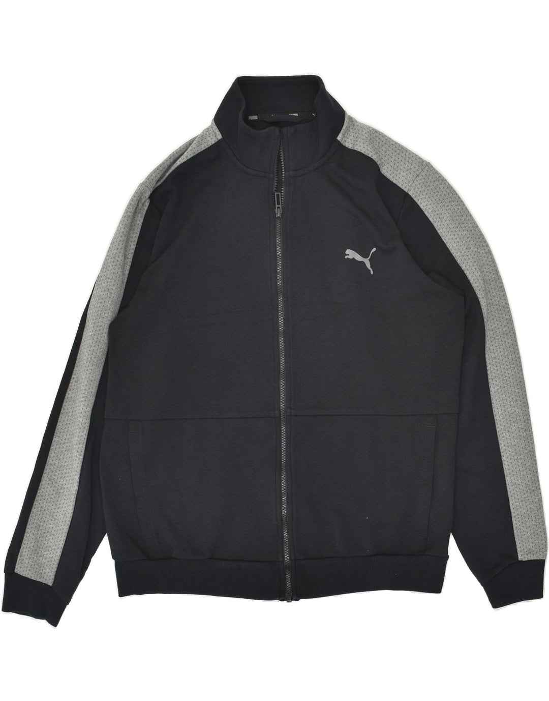 Giacca da ginnastica grafica PUMA da uomo, grande, in cotone color block nero