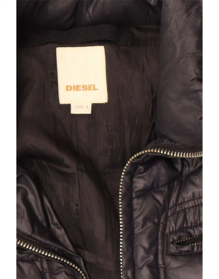 Giacca imbottita con cappuccio da donna Diesel UK 16 grande nera