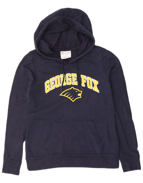 Maglione con cappuccio da donna Champion George Fox University UK 14 medio blu navy