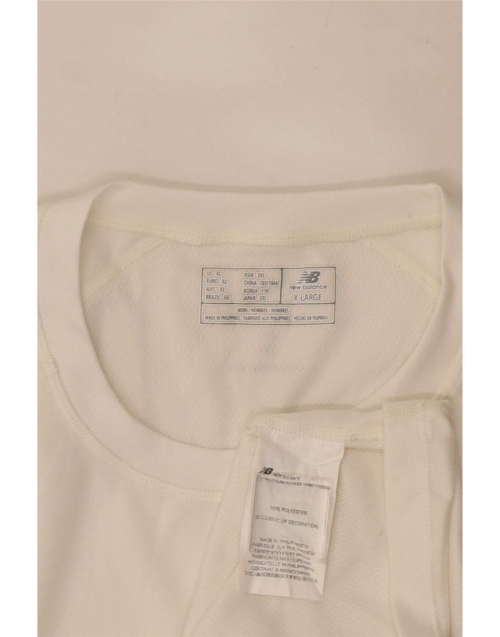 T-shirt da uomo New Balance Top XL poliestere color block bianco