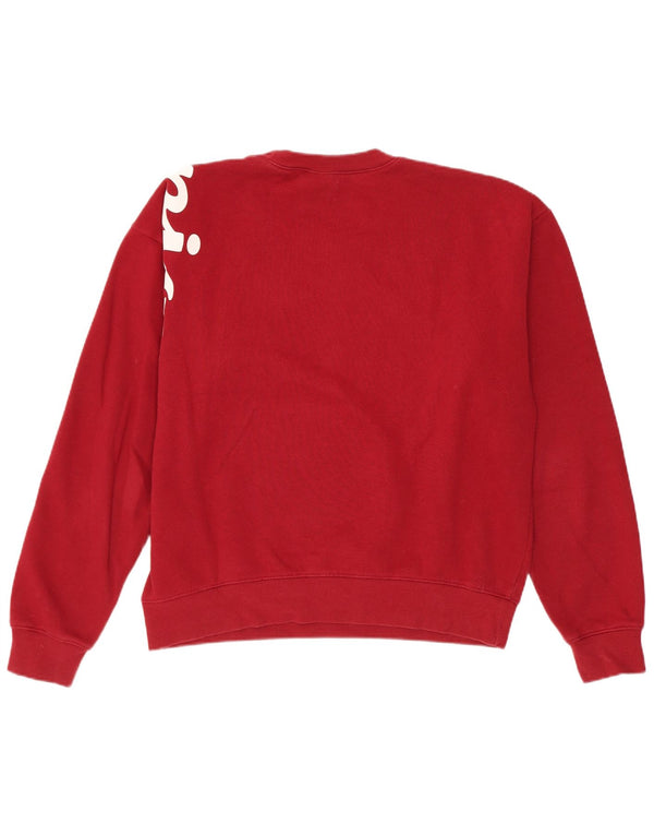 Felpa oversize con grafica da donna Champion, maglione UK 10 piccolo bordeaux