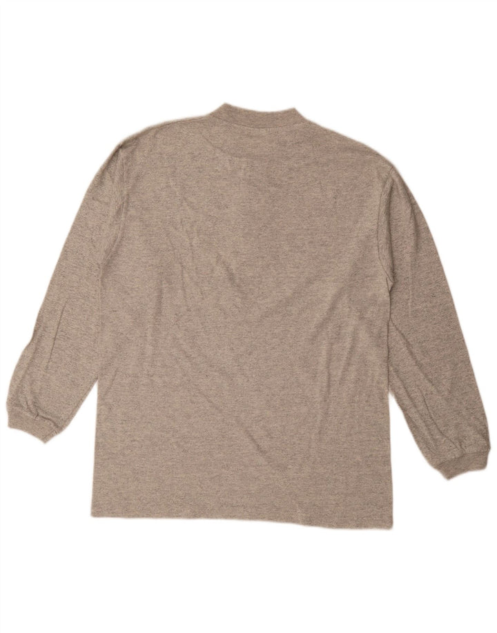 Top da uomo Champion a maniche lunghe in cotone grigio medio