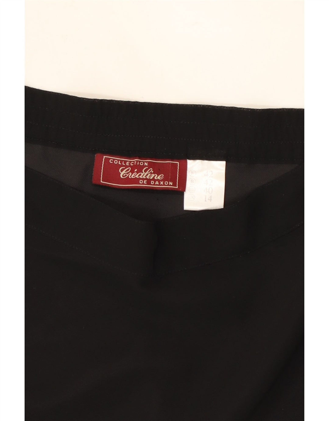 VINTAGE Womens A-Line Skirt UK 14 Large W32  Black Polyester Vintage Vintage and Second-Hand Vintage from Messina Hembry 