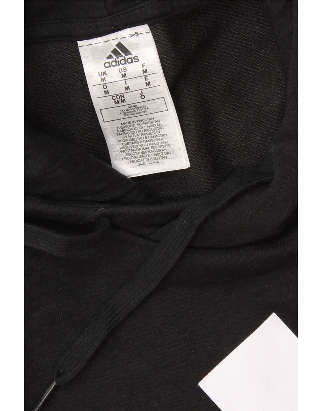 ADIDAS Mens Graphic Hoodie Jumper Medium Black Cotton Vintage Adidas and Second-Hand Adidas from Messina Hembry 